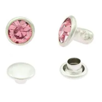 Bling steentjes Oudroze / Zilver